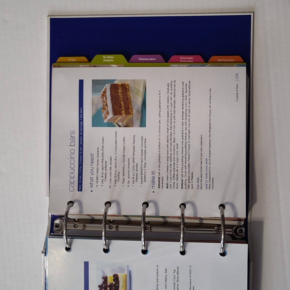 Kraft Recipe Collection 5-Ring Binder Cookbook Jell-O Philadelphia Velveeta EUC - Picture 5 of 8